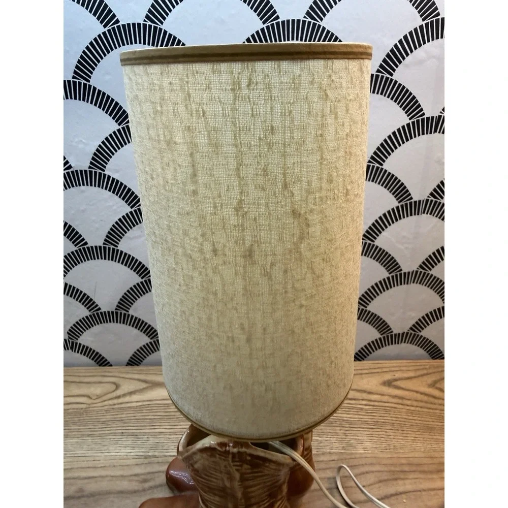 VTG McCoy Western Lamp Double Brown Ceramic Cowboy Boots Excellent Condition
